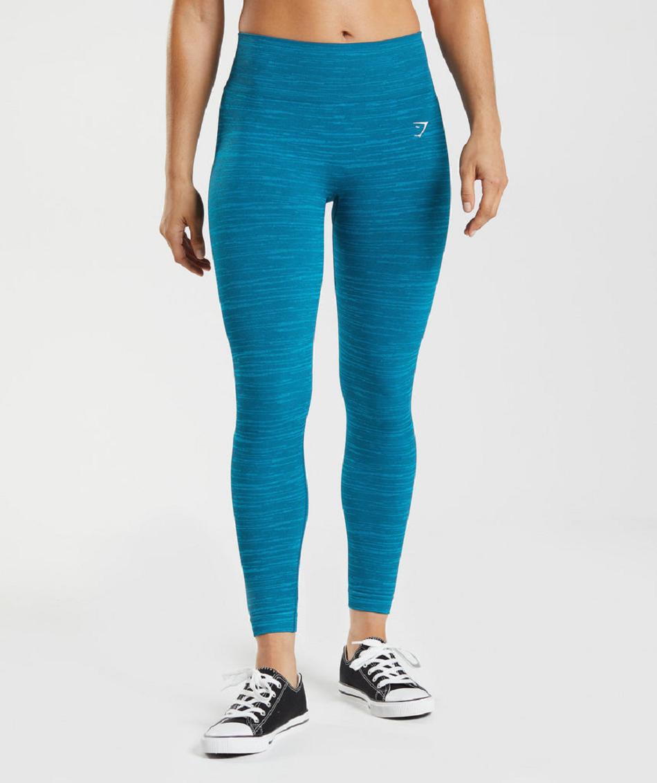 Leggins Gymshark Adapt Marl Seamless Mujer Azules Gris Oscuro Azules | CO 2943EBC